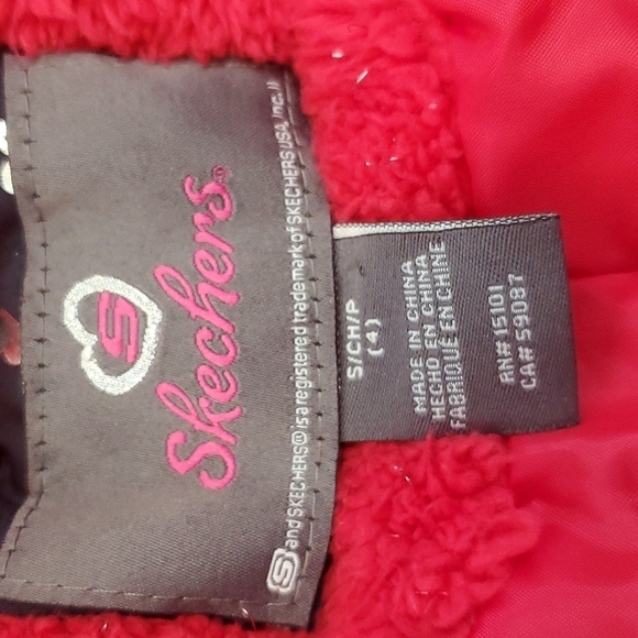 SKECHERS PUFFER JACKET W/ HEARTS. SZ 4 GIRLS. - Picture 6 of 9